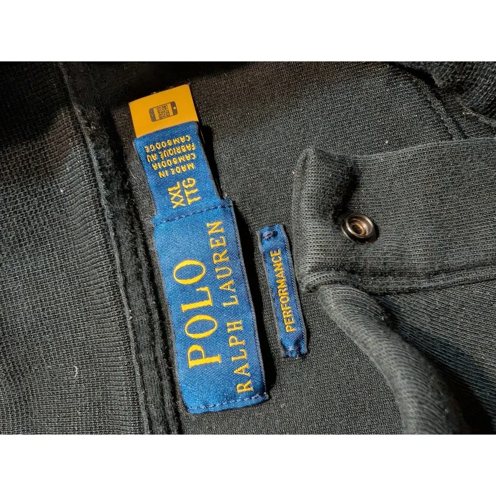 Polo Ralph Lauren Performance Mens XXL Black Quarter Snap Pullover Sweatshirt